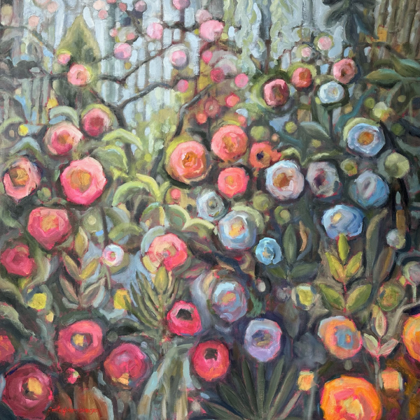 Painting of pink flowers